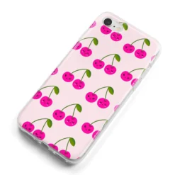 Happy Cherry IPhone Case -CaseCraze Store Happy Cherry iPhone 8 Bumper Case on Silver iPhone Alternative Image