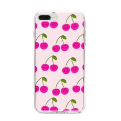 Happy Cherry IPhone Case -CaseCraze Store Happy Cherry iPhone 8 Plus Bumper Case on Silver iPhone