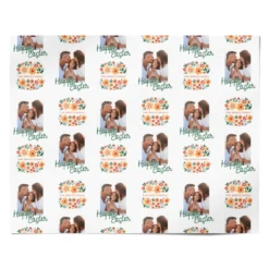 Happy Easter Photo Wrapping Paper -CaseCraze Store Happy Easter Photo Personalised Wrapping Paper Alternative