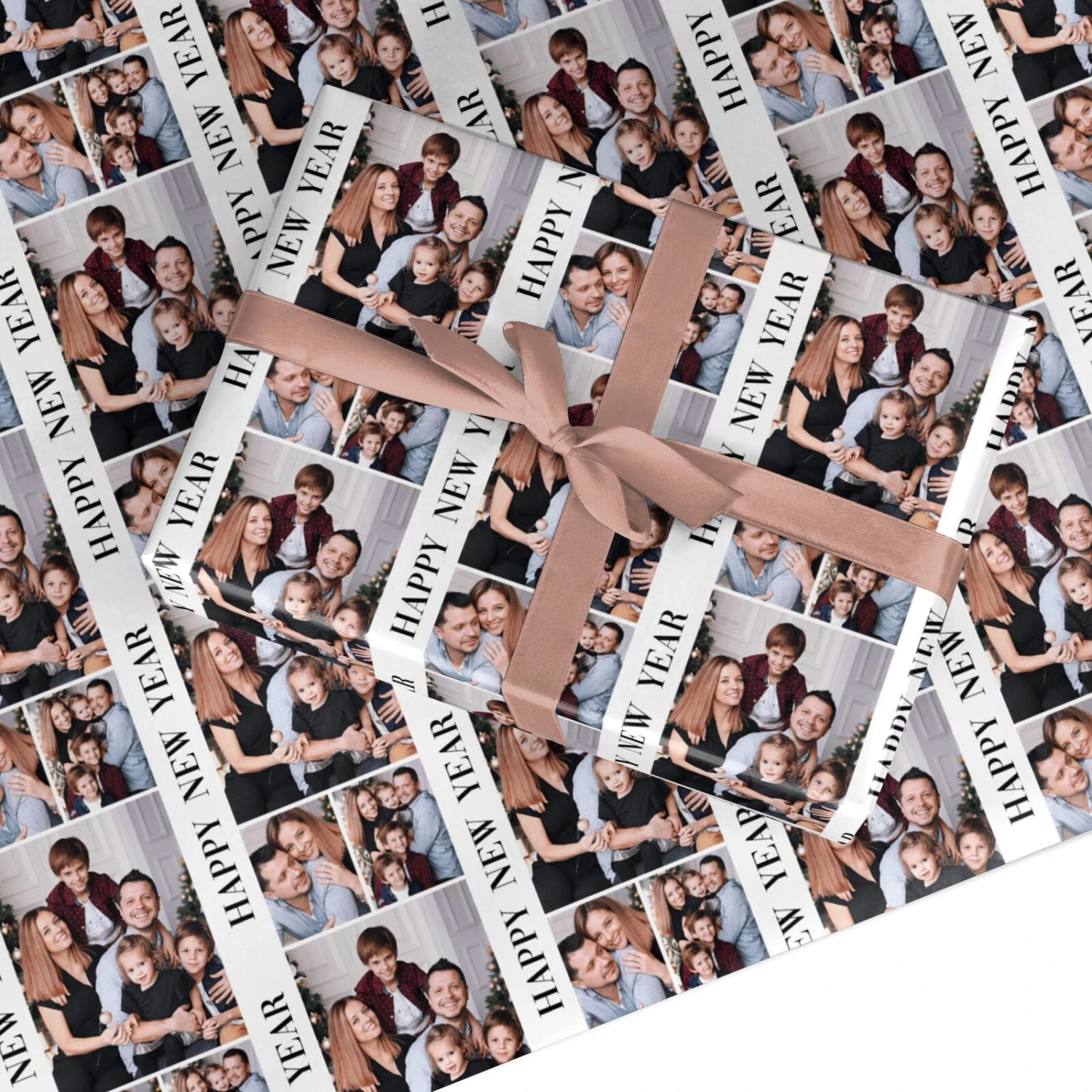 Happy New Year Photo Collage Wrapping Paper 1 Happy New Year Photo Collage Wrapping Paper