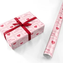 Happy Valentines Day Pink Heart Wrapping Paper 6 Happy Valentines Day Pink Heart Wrapping Paper -CaseCraze Store Happy Valentines Day Pink Heart Personalised Wrapping Paper