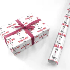 Happy You & Me Day Wrapping Paper -CaseCraze Store Happy You Me Day Personalised Wrapping Paper