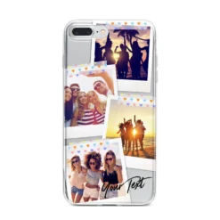 Heart Tape Photo With Text IPhone Case -CaseCraze Store Heart Tape Photo with Text iPhone 7 Plus Bumper Case on Silver iPhone