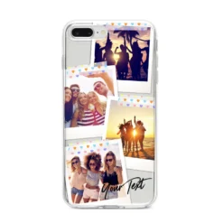 Heart Tape Photo With Text IPhone Case -CaseCraze Store Heart Tape Photo with Text iPhone 8 Plus Bumper Case on Silver iPhone