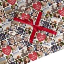 Heartfelt Moments Valentines Day Photo Collage Wrapping Paper