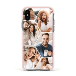 Honeycomb Photo IPhone Case -CaseCraze Store Honeycomb Photo Apple iPhone Xs Impact Case Pink Edge on Black Phone