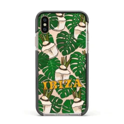 Ibiza IPhone Case -CaseCraze Store Ibiza Apple iPhone Xs Impact Case Black Edge on Gold Phone