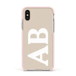 Initials IPhone Case 39 Initials IPhone Case -CaseCraze Store Initials Apple iPhone Xs Impact Case Pink Edge on Gold Phone