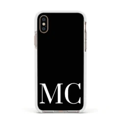 Initials Personalised 1 Apple IPhone Case -CaseCraze Store Initials Personalised 1 Apple iPhone Xs Impact Case White Edge on Gold Phone