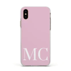 Initials Personalised 2 Apple IPhone Case -CaseCraze Store Initials Personalised 2 Apple iPhone Xs Impact Case White Edge on Gold Phone
