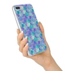 Iridescent Mermaid Scales IPhone Case -CaseCraze Store Iridescent Mermaid Scales iPhone 7 Plus Bumper Case on Silver iPhone Alternative Image