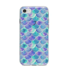Iridescent Mermaid Scales IPhone Case -CaseCraze Store Iridescent Mermaid Scales iPhone 8 Bumper Case on Silver iPhone