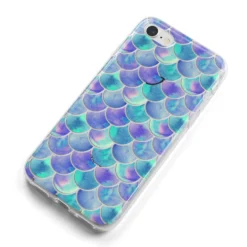 Iridescent Mermaid Scales IPhone Case -CaseCraze Store Iridescent Mermaid Scales iPhone 8 Bumper Case on Silver iPhone Alternative Image
