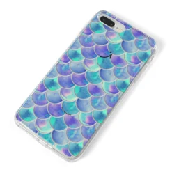 Iridescent Mermaid Scales IPhone Case -CaseCraze Store Iridescent Mermaid Scales iPhone 8 Plus Bumper Case on Silver iPhone Alternative Image