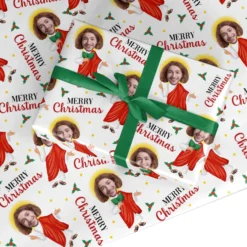 Jesus Photo Face Personalised Christmas Wrapping Paper