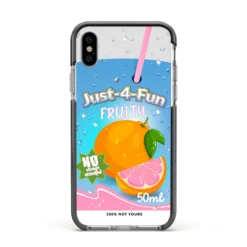 Just 4 Fun IPhone Case -CaseCraze Store Just 4 Fun Apple iPhone Xs Impact Case Black Edge on Silver Phone