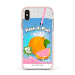 Just 4 Fun IPhone Case -CaseCraze Store Just 4 Fun Apple iPhone Xs Impact Case Pink Edge on Gold Phone