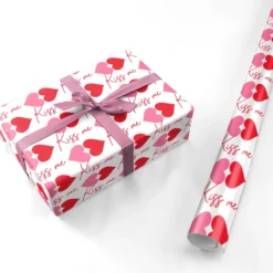 Kiss Me Love Heart Valentines Day Wrapping Paper -CaseCraze Store Kiss Me Love Heart Valentines Day Personalised Wrapping Paper