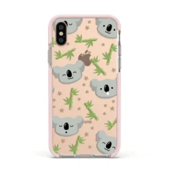 Koala Faces With Transparent Background IPhone Case 39 Koala Faces With Transparent Background IPhone Case -CaseCraze Store Koala Faces with Transparent Background Apple iPhone Xs Impact Case Pink Edge on Gold Phone
