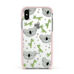 Koala Faces With Transparent Background IPhone Case 38 Koala Faces With Transparent Background IPhone Case -CaseCraze Store Koala Faces with Transparent Background Apple iPhone Xs Impact Case Pink Edge on Silver Phone