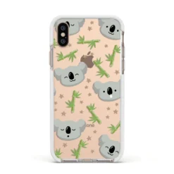 Koala Faces With Transparent Background IPhone Case 36 Koala Faces With Transparent Background IPhone Case -CaseCraze Store Koala Faces with Transparent Background Apple iPhone Xs Impact Case White Edge on Gold Phone