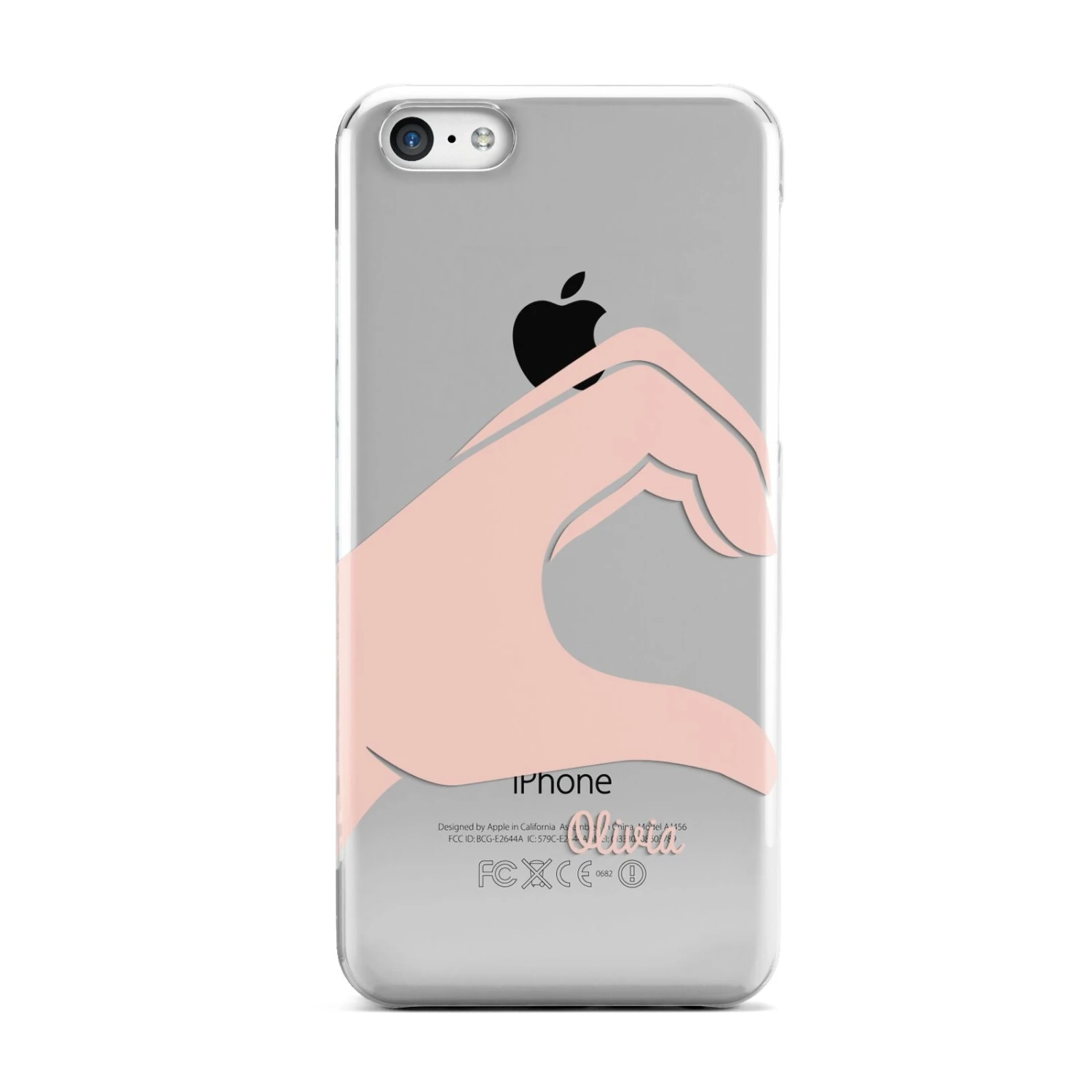 Left Hand In Half Heart With Name IPhone Case 2 Left Hand In Half Heart With Name IPhone Case - Image 2