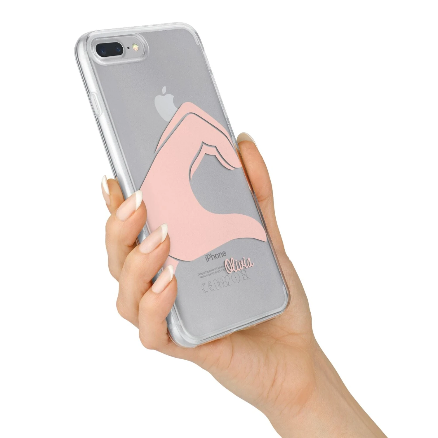 Left Hand In Half Heart With Name IPhone Case 15 Left Hand In Half Heart With Name IPhone Case - Image 15