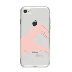 Left Hand In Half Heart With Name IPhone Case 27 Left Hand In Half Heart With Name IPhone Case -CaseCraze Store Left Hand in Half Heart with Name iPhone 8 Bumper Case on Silver iPhone