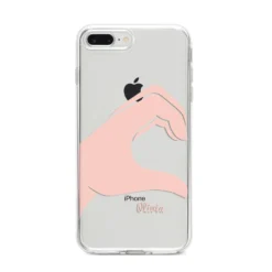 Left Hand In Half Heart With Name IPhone Case 29 Left Hand In Half Heart With Name IPhone Case -CaseCraze Store Left Hand in Half Heart with Name iPhone 8 Plus Bumper Case on Silver iPhone
