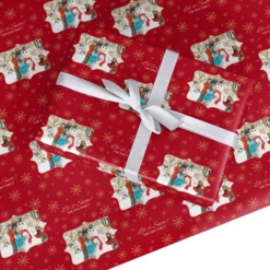 Let It Snow Christmas Photo Upload Wrapping Paper