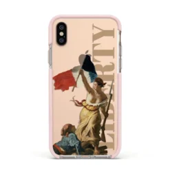 Liberty IPhone Case -CaseCraze Store Liberty Apple iPhone Xs Impact Case Pink Edge on Gold Phone