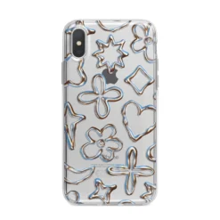 Liquid Chrome Doodles IPhone Case 24 Liquid Chrome Doodles IPhone Case -CaseCraze Store Liquid Chrome Doodles iPhone X Bumper Case on Silver iPhone Alternative Image 1