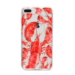 Lobster IPhone Case -CaseCraze Store Lobster iPhone 8 Plus Bumper Case on Silver iPhone