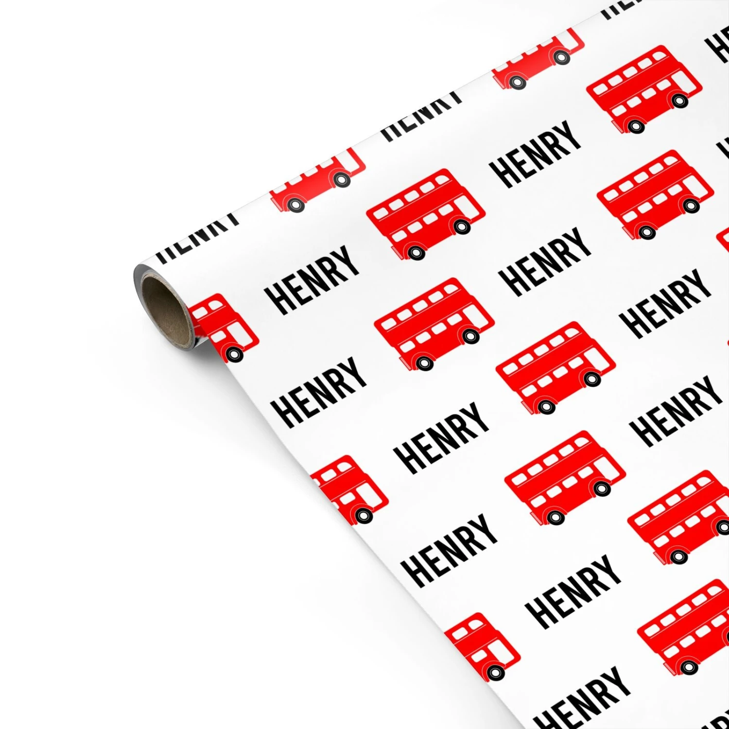 London Bus Print With Name Wrapping Paper 2 London Bus Print With Name Wrapping Paper - Image 2