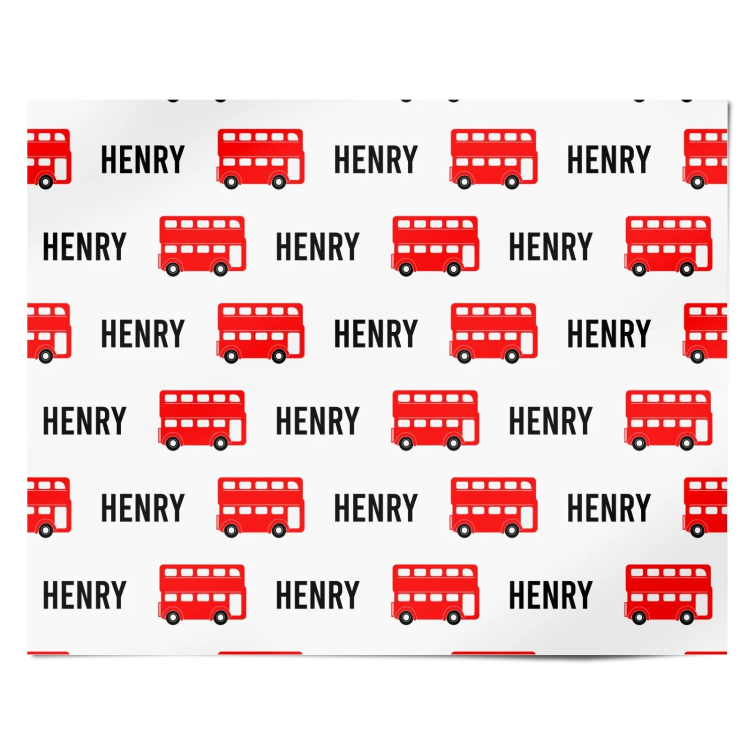 London Bus Print With Name Wrapping Paper 4 London Bus Print With Name Wrapping Paper - Image 4