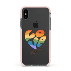 Love Has No Gender IPhone Case -CaseCraze Store Love Has No Gender Apple iPhone Xs Impact Case Pink Edge on Black Phone