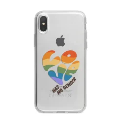 Love Has No Gender IPhone Case -CaseCraze Store Love Has No Gender iPhone X Bumper Case on Silver iPhone Alternative Image 1