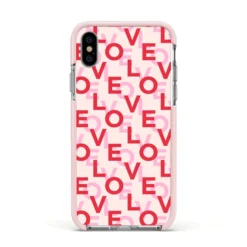 Love Valentine IPhone Case -CaseCraze Store Love Valentine Apple iPhone Xs Impact Case Pink Edge on Silver Phone