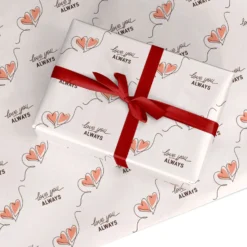 Love You Always Balloon Heart Wrapping Paper