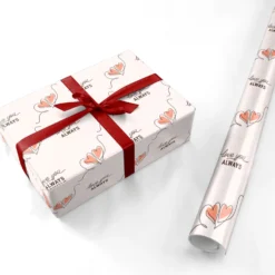 Love You Always Balloon Heart Wrapping Paper -CaseCraze Store Love You Always Balloon Heart Personalised Wrapping Paper