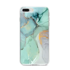 Marble Pattern IPhone Case -CaseCraze Store Marble Pattern iPhone 8 Plus Bumper Case on Silver iPhone