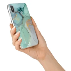Marble Pattern IPhone Case -CaseCraze Store Marble Pattern iPhone X Bumper Case on Silver iPhone Alternative Image 2