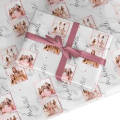 Marble Photo Strip Personalised Wrapping Paper
