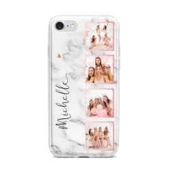 Marble Photo Strip Personalised IPhone Case -CaseCraze Store Marble Photo Strip Personalised iPhone 7 Bumper Case on Silver iPhone
