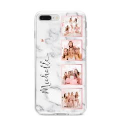 Marble Photo Strip Personalised IPhone Case -CaseCraze Store Marble Photo Strip Personalised iPhone 8 Plus Bumper Case on Silver iPhone