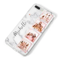 Marble Photo Strip Personalised IPhone Case -CaseCraze Store Marble Photo Strip Personalised iPhone 8 Plus Bumper Case on Silver iPhone Alternative Image