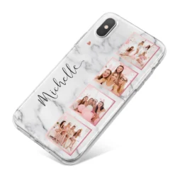 Marble Photo Strip Personalised IPhone Case -CaseCraze Store Marble Photo Strip Personalised iPhone X Bumper Case on Silver iPhone