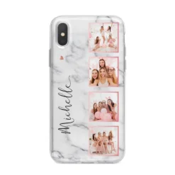 Marble Photo Strip Personalised IPhone Case -CaseCraze Store Marble Photo Strip Personalised iPhone X Bumper Case on Silver iPhone Alternative Image 1