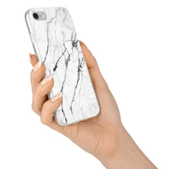 Marble White IPhone Case -CaseCraze Store Marble White iPhone 7 Bumper Case on Silver iPhone Alternative Image