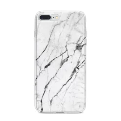 Marble White IPhone Case -CaseCraze Store Marble White iPhone 7 Plus Bumper Case on Silver iPhone